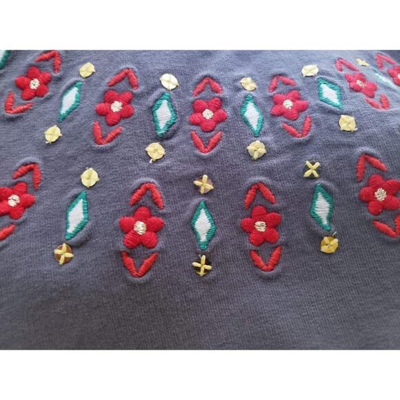 Gymboree 7-8 NEW Holiday Embroidered Gray Dress - Picture 3 of 4